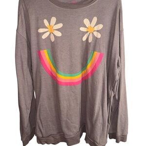 Long-Sleeve Smile Graphic Top
